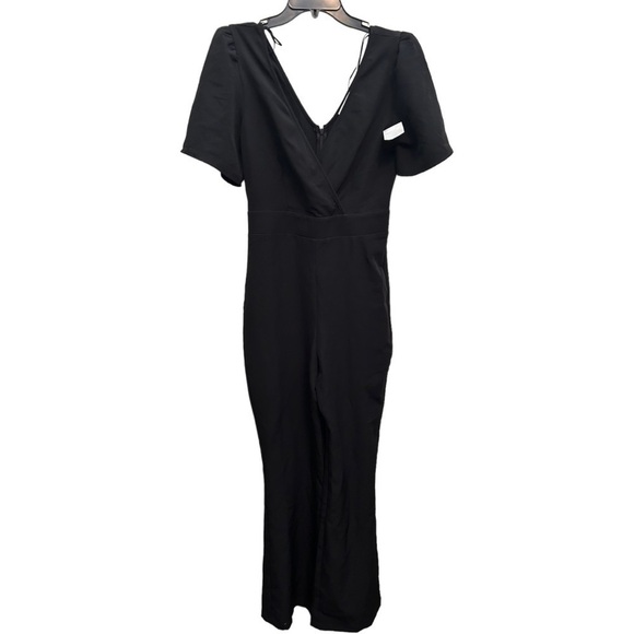 SOCIALITE Deep Surplice Neck Flutter Sleeve Jumpsuit black - Picture 4 of 14